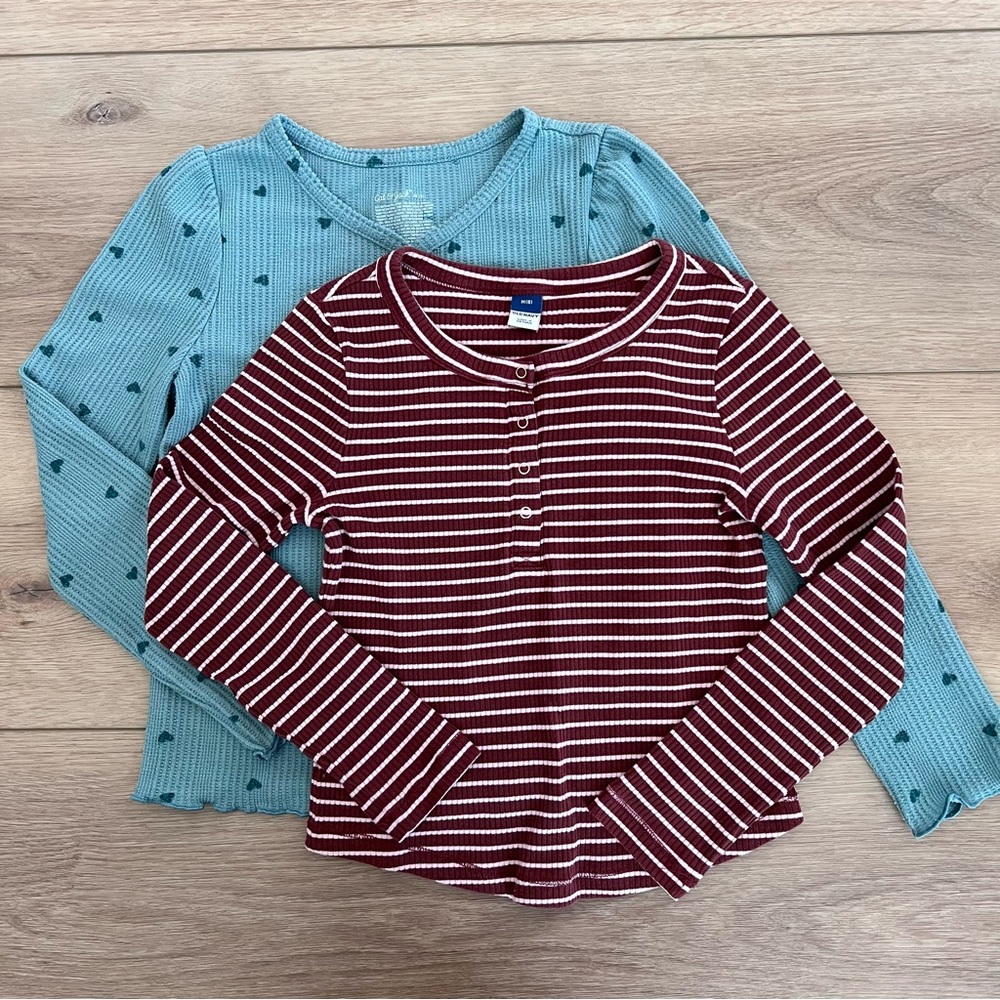 Bundle of girls size 8 long sleeve tops